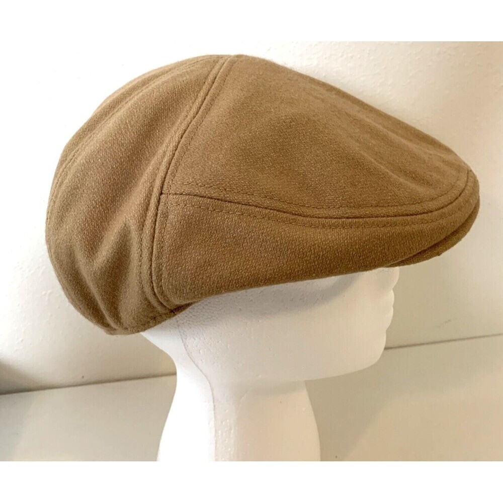 Cremieux Cabbie Newsboy Driving Golf Hat Gatsby Wool Blend Size L/XL Tan